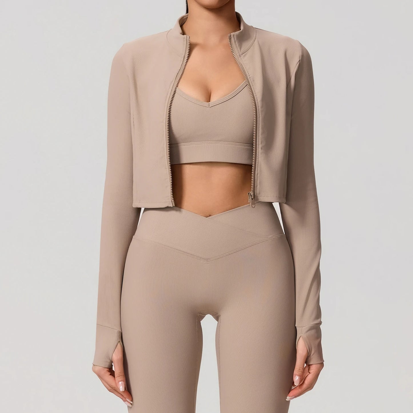 Summer Women Gym Zipper Long Sleeve Jacket Outdoors Workout Yoga Top Female Slim tight Clothes Women Quick-Dry Sportswear