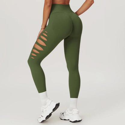 Hollowed Out Seamless Tight Yoga Pants High Waist Yoga Leggings Women Push Up Gym Workout Tights Running Fitness Sports Pants