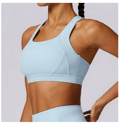 Yoga Fitness Bra Shock-absorbing Sports Bra Breathable and Quick Drying Training Running Women's Underwear High Strength Gym Bra