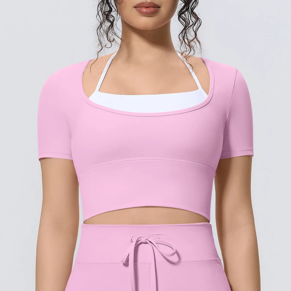 Yoga Sexy Dance Clothes High Elastic Sports T-shirt Women Fitness Top Short Sleeves Running Shirts Gym Push Up Workout Top Tee