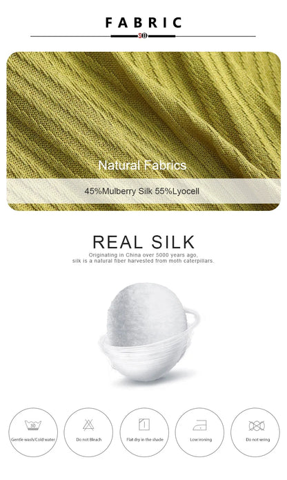 SuyaDream. Women Knitted Tanks, 45%Silk 55%Lyocell, V neck, Sleeveless Chic T Shirt, 2025 Solid Summer Vests