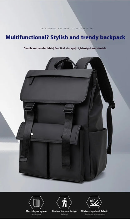 Multi-functional Fashion Men‘s Backpack For 15.6 inch Laptop Light Weight Bag Water-Repellent Material Large Capacity School Bag