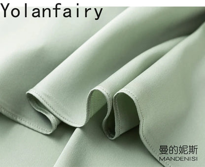 YOLANFAIRY 19momme 93% Mulberry Silk Spaghetti Strap Dress for Women Elegant Mid-length Sexy Real Silk Summer Dresses Woman 원피스