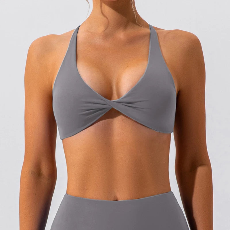 Summer Sexy Gym Top Women Crease Sports Bra Running Back Cross Yoga Bra Breathable Sports Underwear Women Fitness Workout Top