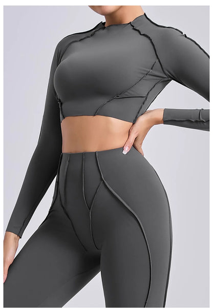 Long Sleeve Gym Shirts Sport Top Fitness Yoga Clothes for Women Active Wear Sports Shirt Elastic Fitness Yoga Running Shirts
