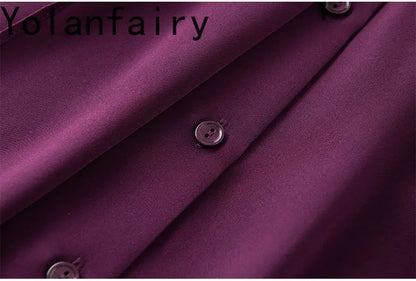 YOLANFAIRY 93% Real Mulberry Silk Shirts for Women Spring 2026 Elegant Solid Long Sleeve Shirt Woman Top Ribbon OL Blouses Trend