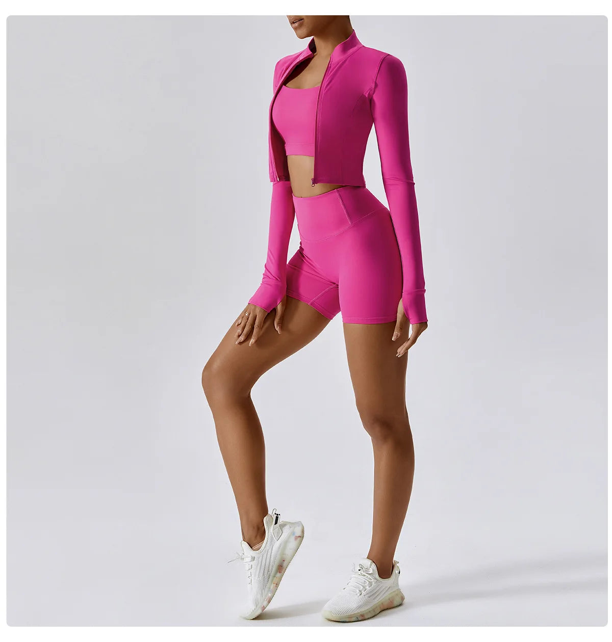 3PCS Yoga Set Gym Clothes 2 PCS Sportswear Women Yoga Suits Fitness Set women's Tracksuits Sports Jacket Long Sleeve Gym Legging