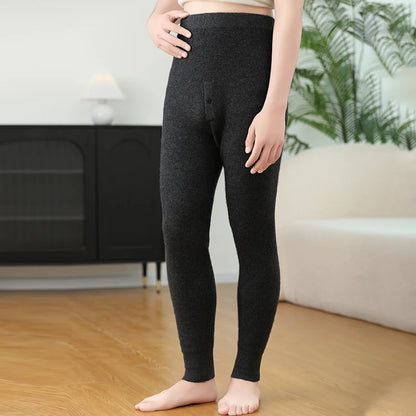 100% Cashmere Knit Leggings Men Winter Wearing Thermal Underwear High Waist Trousers Solid Thicken Elasticity Ankle-Length Pants