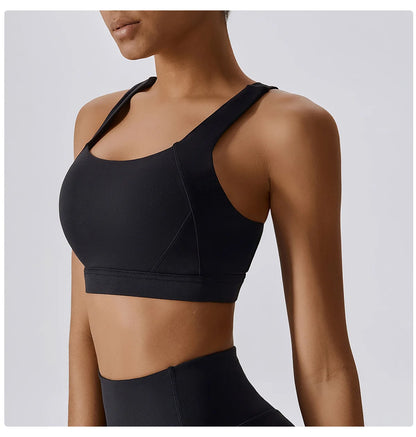 Yoga Fitness Bra Shock-absorbing Sports Bra Breathable and Quick Drying Training Running Women's Underwear High Strength Gym Bra