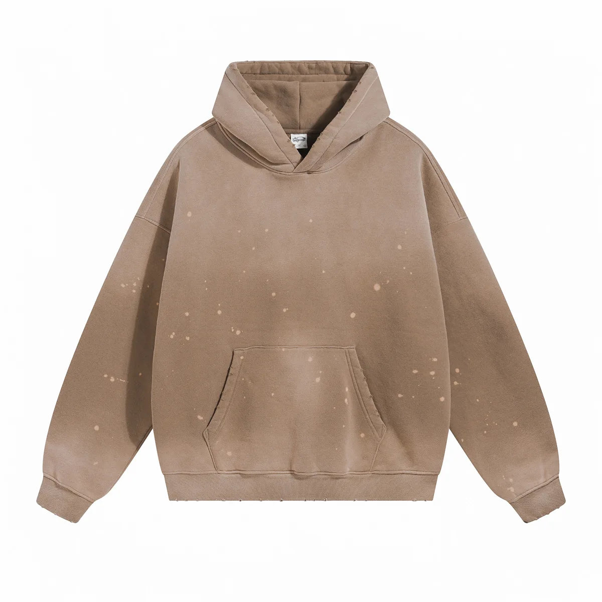 Custom LOGO autumn winter men's women's new white spray dyeing washing water 360G velvet cotton polyester sweatshirt sweatpants