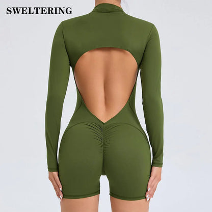 Yoga Jumpsuit Long Sleeved Sports Wear Gym Fitness Jumpsuit Sports Bodysuits Women Set Dance Running Workout Clothes Yoga Suit