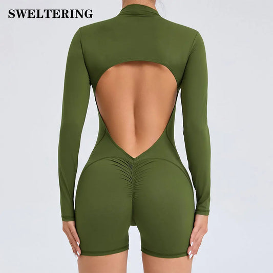 Yoga Jumpsuit Long Sleeved Sports Wear Gym Fitness Jumpsuit Sports Bodysuits Women Set Dance Running Workout Clothes Yoga Suit