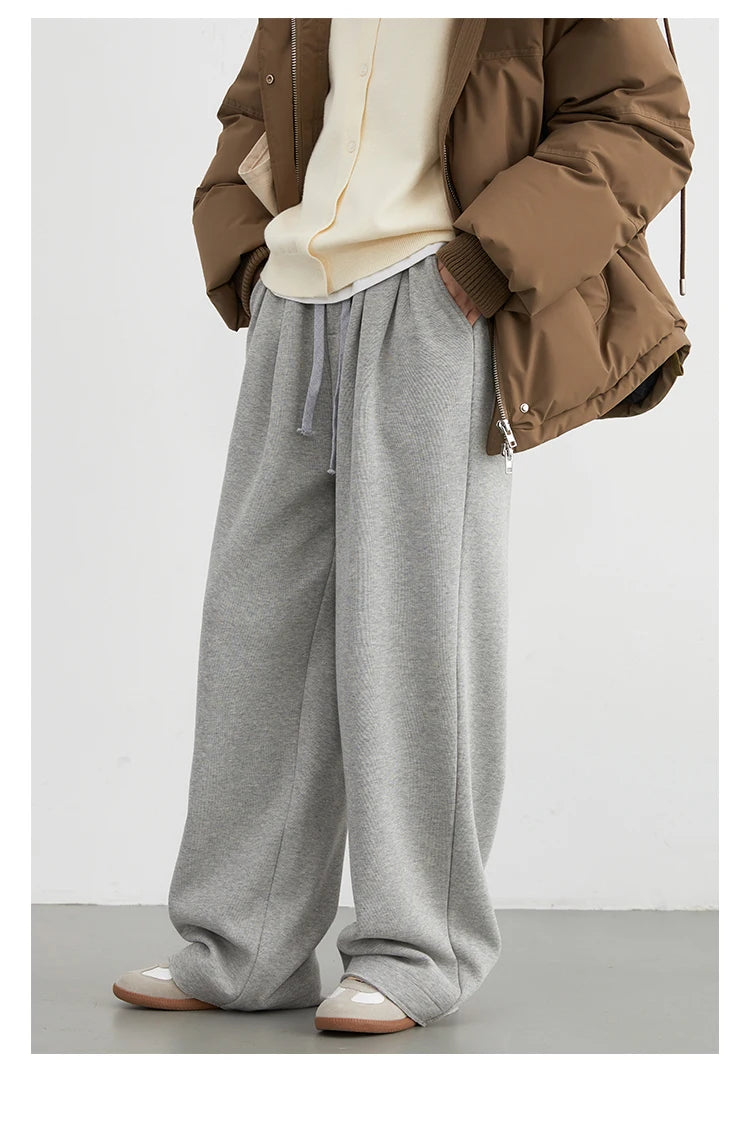 CHIC VEN Women's Pant Streetwear Solid Loose New Drawstring Sports Casual Trousers High Waisted Pants Autumn Winter 2025