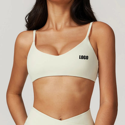 Custom LOGO women's environmentally friendly regeneration quick-drying tight back yoga bra running sports underwear fitness vest