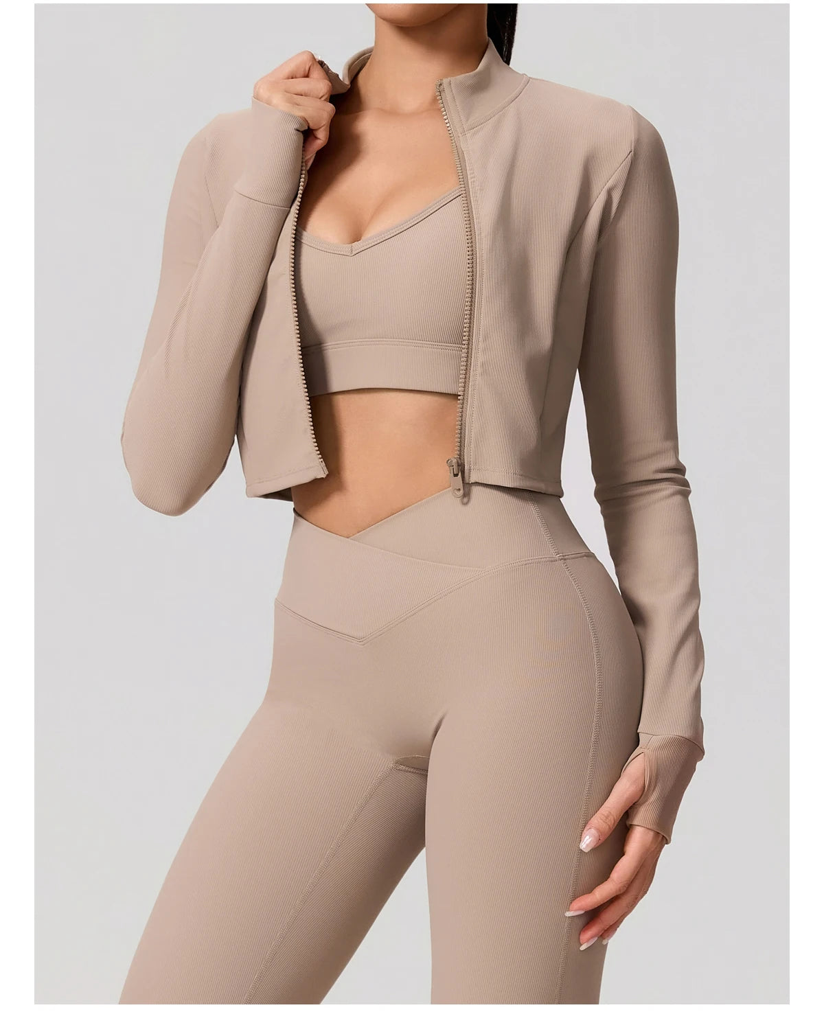 Summer Women Gym Zipper Long Sleeve Jacket Outdoors Workout Yoga Top Female Slim tight Clothes Women Quick-Dry Sportswear