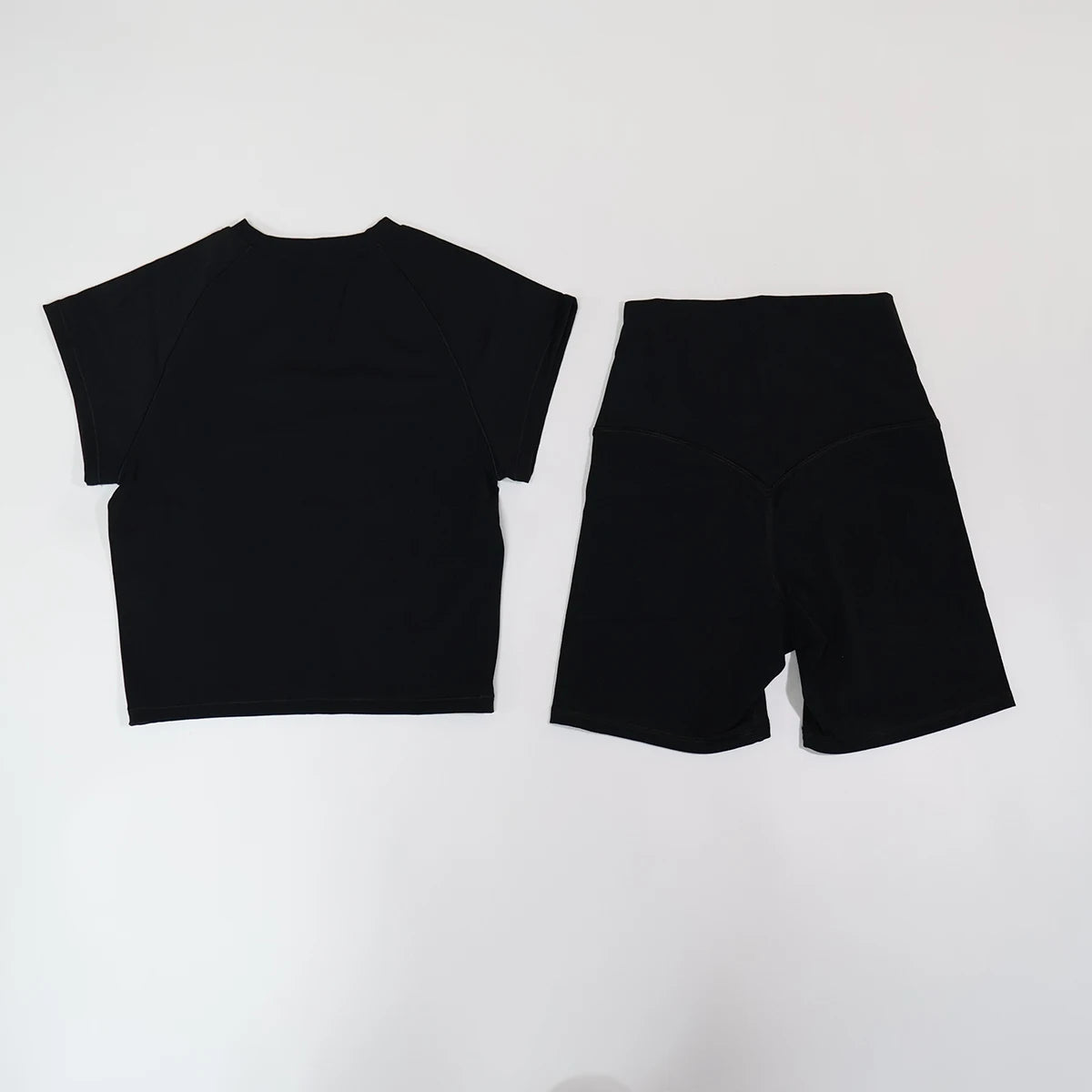 Summer Women's Two-Piece Fitness Set Woman's Short-Sleeve Quick-Dry Yoga Wear for Outdoor Running Sports Female 2Pcs Suit
