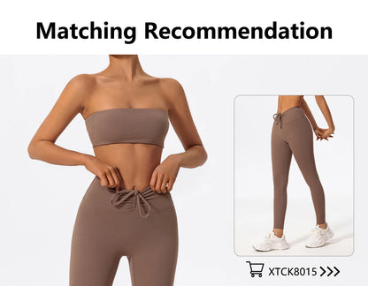 Summer Strapless Sports Bra Gym Women Quick-Drying Yoga Clothes Women Tube Top Fitness Chest Wrap Underwear Workout Bra Female