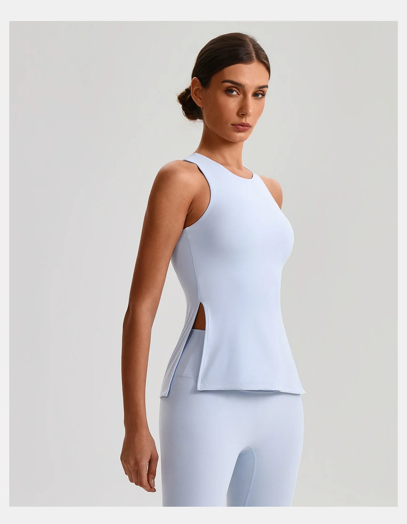 Solid Color Women Fitness Tight Short Yoga T -Shirt Tank Cropped Breathable Sports Running Vest Gym Clothing With Padded Cups
