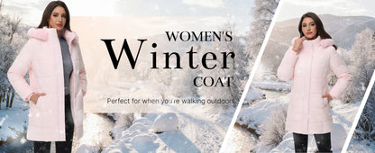 TACVASEN Womens Fleece Long Padding Winter Jacket Down Puffer Outwear with Removable Hood Waterproof Windproof Thicken Park Coat