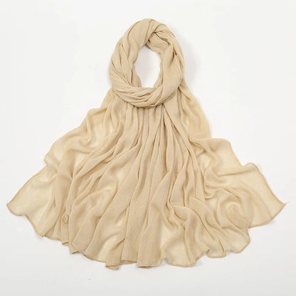 New Arrival Crinkle Rayon Hijab Women Muslim Scarf Shawls Solid Headscarf Wraps Big Size Plain Islamic Turban Headbands Foulard