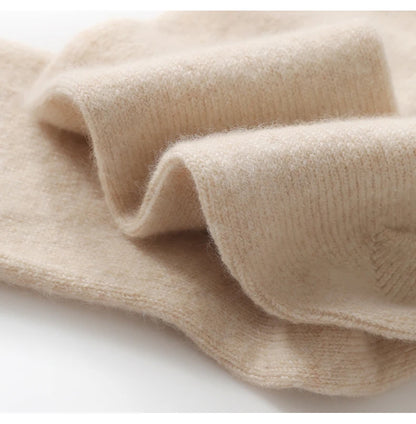 DjzDsm Men's Pure Cashmere Knitted Socks, Casual Medium Tube Socks, Antibacterial and Deodorizing Men's Socks, Warm and Elastic