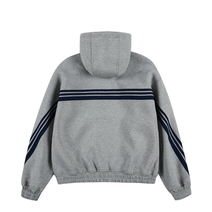 Akkad Kuti 2026 New Heavyweight Retro Japanese Sle Striped Patchwork Hoodie Ex Loose Fit Casual Sweater Thi Cotton Fabric