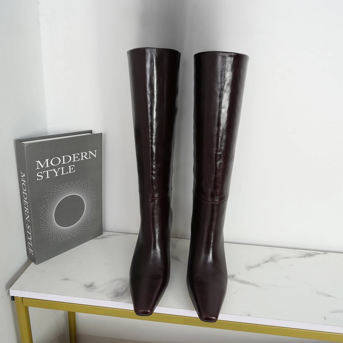 2026 Autumn And Winter Fashion Women's High Top Boots With Pointed Side Zipper Elegant Knight Boots, Sexy Motorcycle Boots 35-42