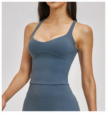 Shockproof Sports Vest Women Gym Fitness Top Sleeveless Yoga Clothes Female Training Sports Underwear Workout Vest Yoga Bras