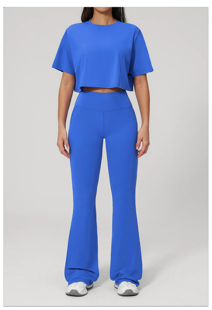 Custom LOGO women's yoga clothes, short sleeves, tight quick-drying trousers, fitness clothes, high-intensity sports suits