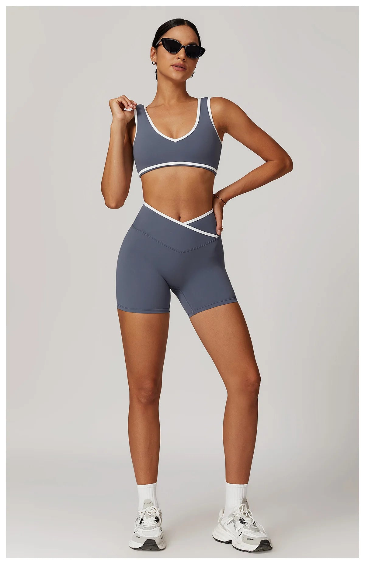 2 Pieces Gym Set Women's Sportswear Sports Bra Top High-waisted Long Pants Tracksuits Suitable For Outdoor Sports Workout Suit
