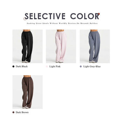 Hearuisavy Women Yoga Pants High Waist Casual Straight Wide Leg Pants Loose Sports Bottoms Outdoor Running Gym Long Trousers