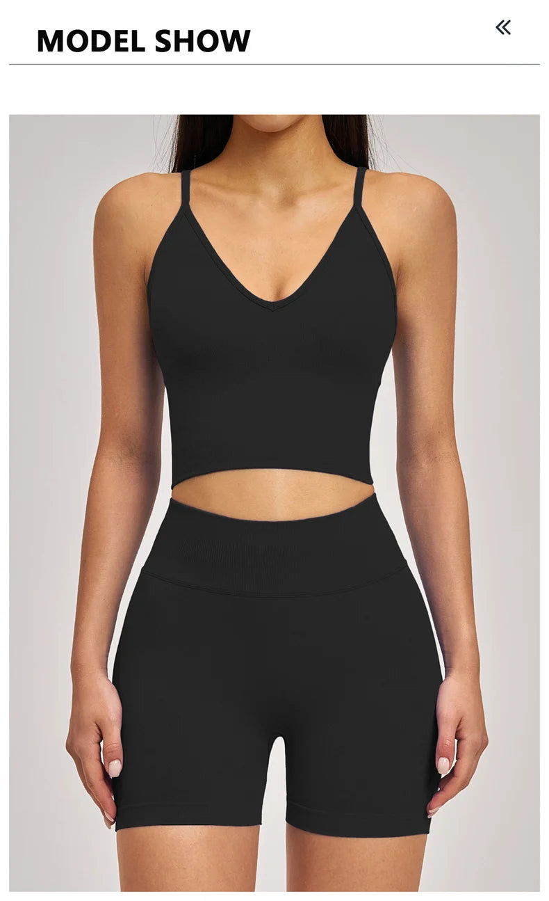TRY TO BN Seamless Women's Tracksuit Shorts Yoga Set High Waisted Sportswear Fitness Workout Leggings Cycling Running Gym Shorts
