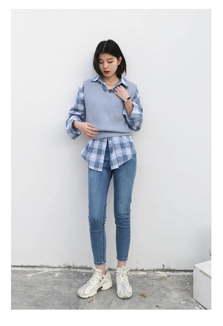 CHIC VEN Women Jeans Solid Slim Retro High Waisted Small Leg Denim Pant Skinny Pant Spring Autumn 2026