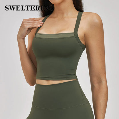 Yoga Vest Women's Shockproof Sports Underwear Gym Fitness Top Yoga Clothes Female Workout Underwear Running Push Up Sports Vest