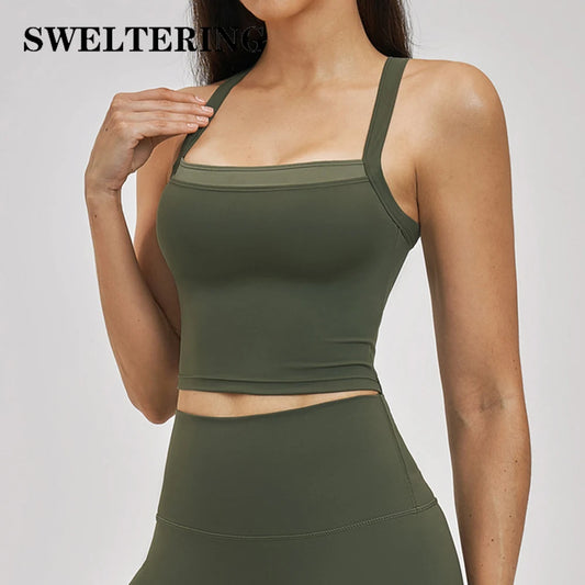 Yoga Vest Women's Shockproof Sports Underwear Gym Fitness Top Yoga Clothes Female Workout Underwear Running Push Up Sports Vest