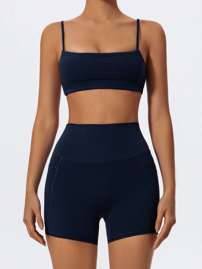 Summer Women Two Piece Gym Workout Set Female Bra Yoga Sets 2ps Shorts Fitness Wear Women Quick-Dry Camisole Sports Bra Suits