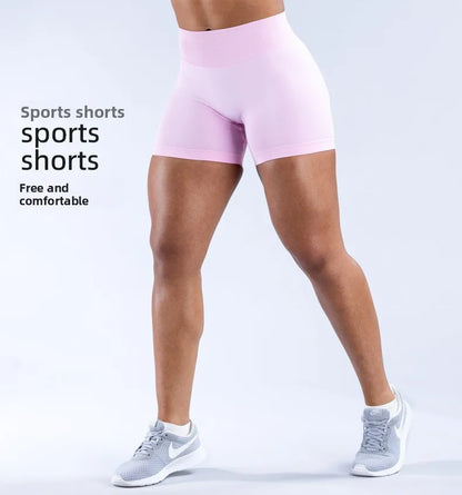 Custom LOGO Women's New 27-Color Sports Seamless Yu Plus Shorts High Waist Belly Running Quick-Drying Fitness Pants XS-XL