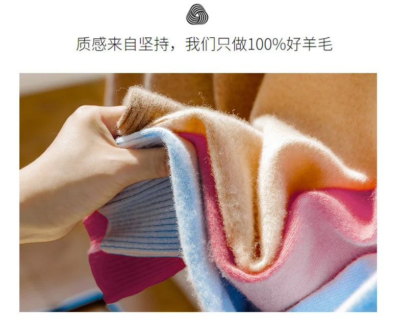 2024 Autumn Winter New Men's Half-High-Neck Thick 100% Pure Wool Sweater Long-Sleeved Business Warm Cashmere Bottoming Shirt Top
