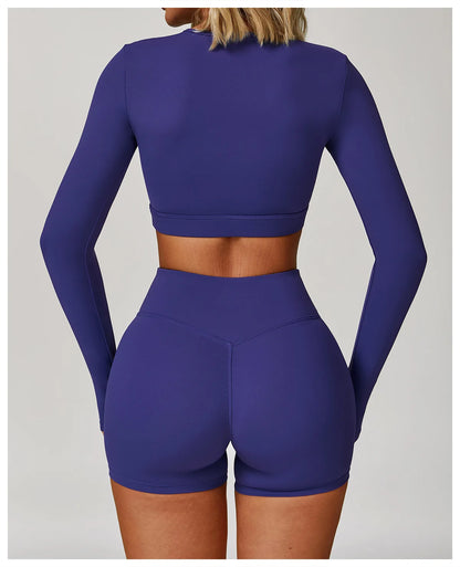 Women Yoga Shirts Crop Top Long Sleeves Sexy Hollow Out Shirts for Women Yoga Sports Fitness Gym Clothes Push Up Workout Tops
