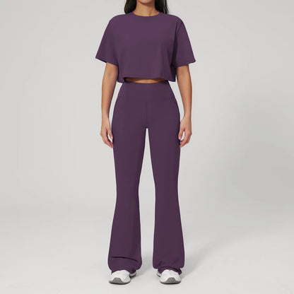 Custom LOGO women's yoga clothes, short sleeves, tight quick-drying trousers, fitness clothes, high-intensity sports suits