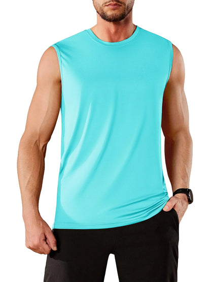 TACVASEN UPF 50+ TANK TOPS Quick Dry Sleeveless T-shirts Mens Summer Gym Fitness Running Tee Shirts Trainning tshirts Swimming