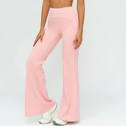 High Waist Yoga Wide Leg Pants Women Gym Fitness Bell-bottoms Pants Push Up Sports Trousers Female Casual Workout Flared Pants
