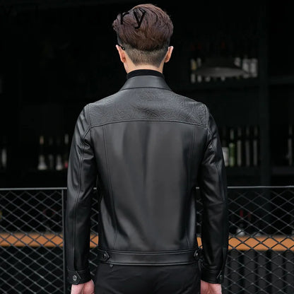 YOLANFAIRY Top Quality Real Sheepskin Genuine Leather Jacket Man Clothing Short Casual Leather Coat Soft Leather Jackets abrigos