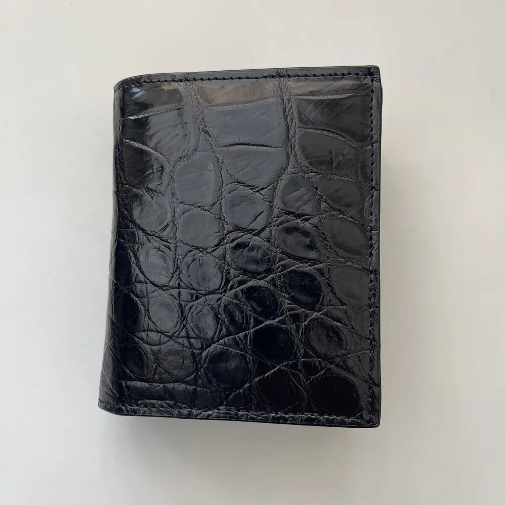 Men's Crocodile Leather Small Wallet, Men's Genuine Leather Fashionable Vertical Wallet, Multi-Functional Multi-Card Slot Wallet