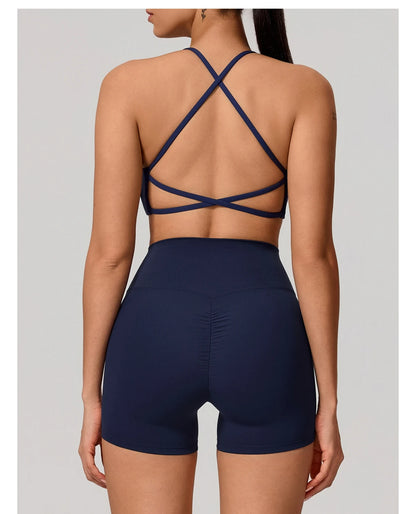 New Summer 2Pcs Women's Quick-Dry Sports Set V-Shaped Bra Female Sleeveless Yoga Outfit Gym Two-Piece Woman Sport Clothes