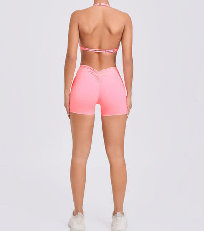 Sexy wo-piece Shockproof Sports Suits Women Gym Set Women Tracksuit Running Quick-Dry Sports Vest Female Fitness Yoga Set