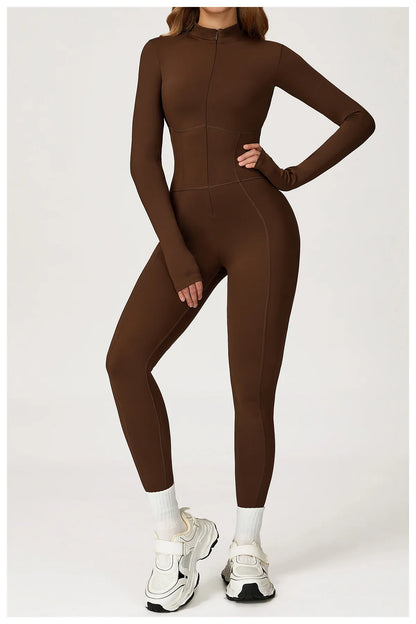 Winter Autumn Yoga Jumpsuit Women's One-piece Suit Sportswear Women Gym Rompers Long-sleeved Warm Overalls High Elastic Bodysuit