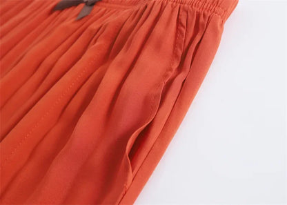 Spring and summer new women's trousers 100% viscose leg + straight casual breathable comfortable plus size home sleep pants cute