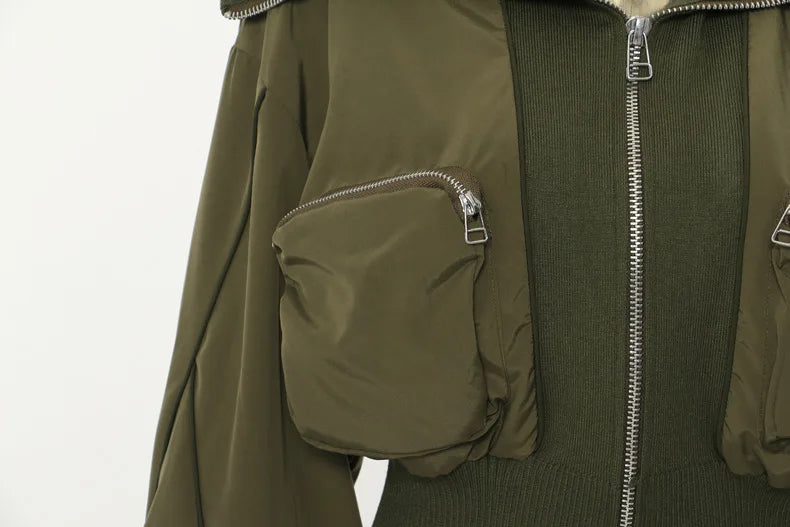 DEAT Fashion Women's Jackets Big Lapel Long Sleves Waist Retraction Zipper 3D Pockets Decoration Coats Spring 2025 New 7AB1819