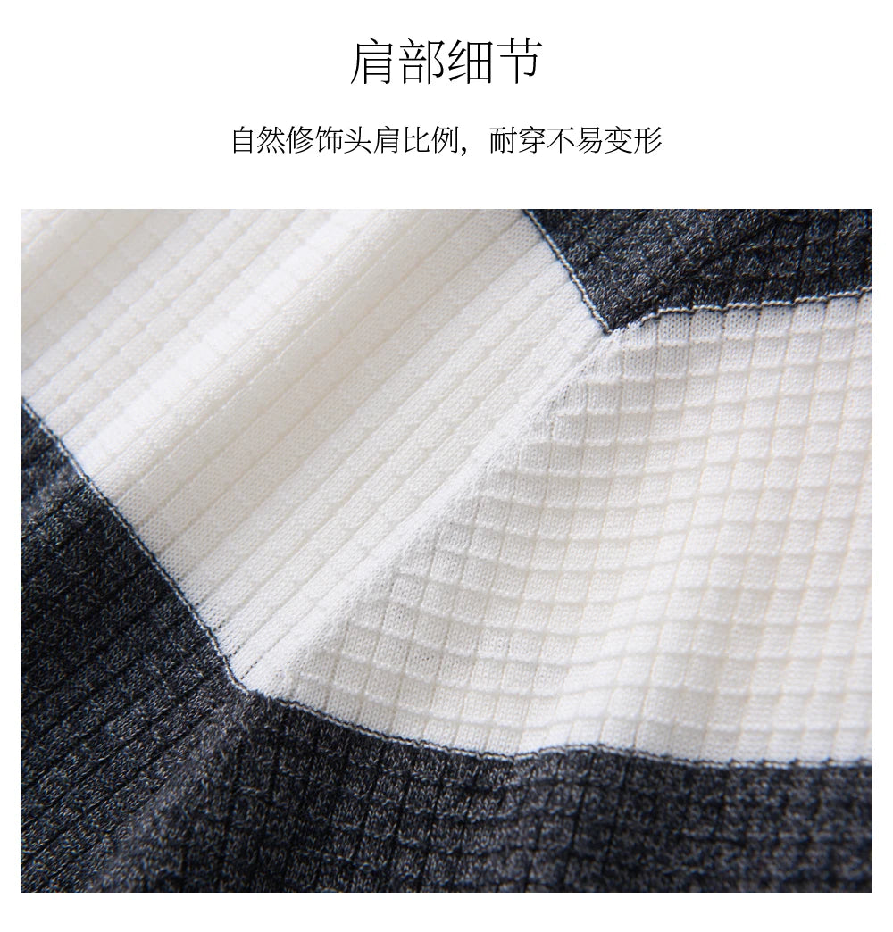 Men's 100% Lyocell POLO Collar Striped T-Shirt Knit Pullover Summer New Bussiness Casual Half-zip Short-sleeved Jumper Menswear